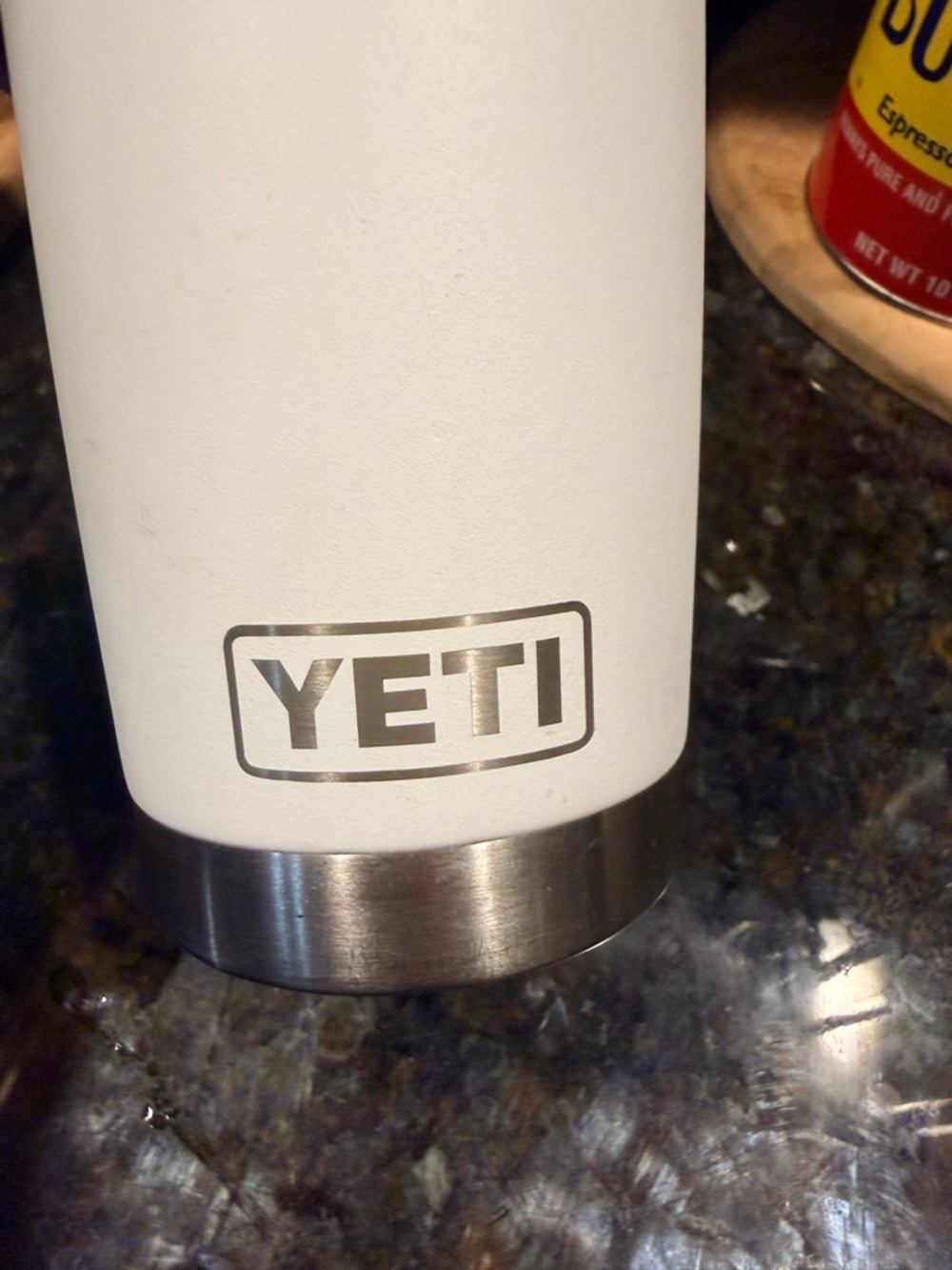 YETI White Stainless Steel Tumbler 20oz Green mag with Mystery Ranch Sticker ❤️ - Picture 9 of 9